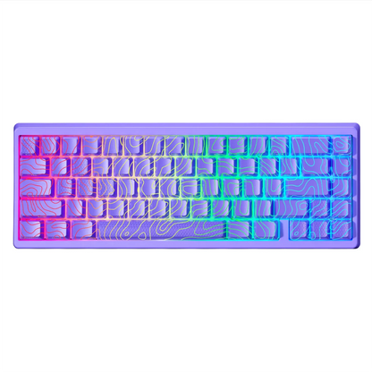 Teclado Mecânico Sem Fios XVX M67 JadeStone com Teclas IMD-Tech Tri-Mode, Teclado Gamer Branco Topographic com Design Gasket
