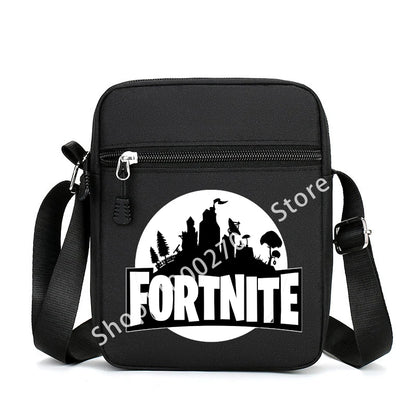 Mala de ombro Fortnite para homem adulto, estilo cartoon e anime, mala tiracolo quadrada em lona para homem e mulher, moda, viagem, desporto, presente de aniversário adorável