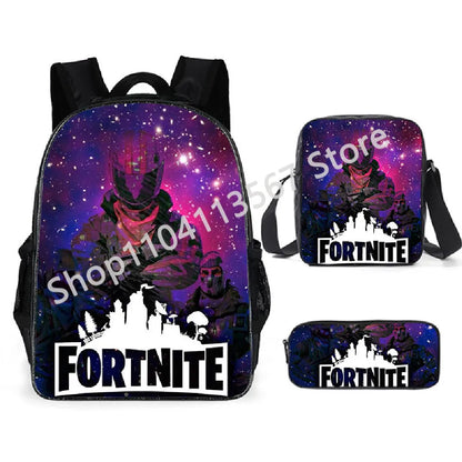 Fortnite Kids 3pcs Backpack Set Women Backpacks Office Stationery for Teenage Girls Boys Laptop Backpack Casual Travel Rucksack