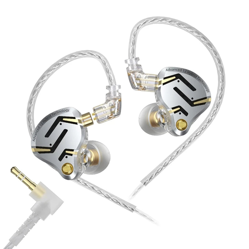 Auricolari IEM ibridi KZ ZS12 PRO 2 – Auricolari gaming cablati HiFi con bassi e driver super-lineari
