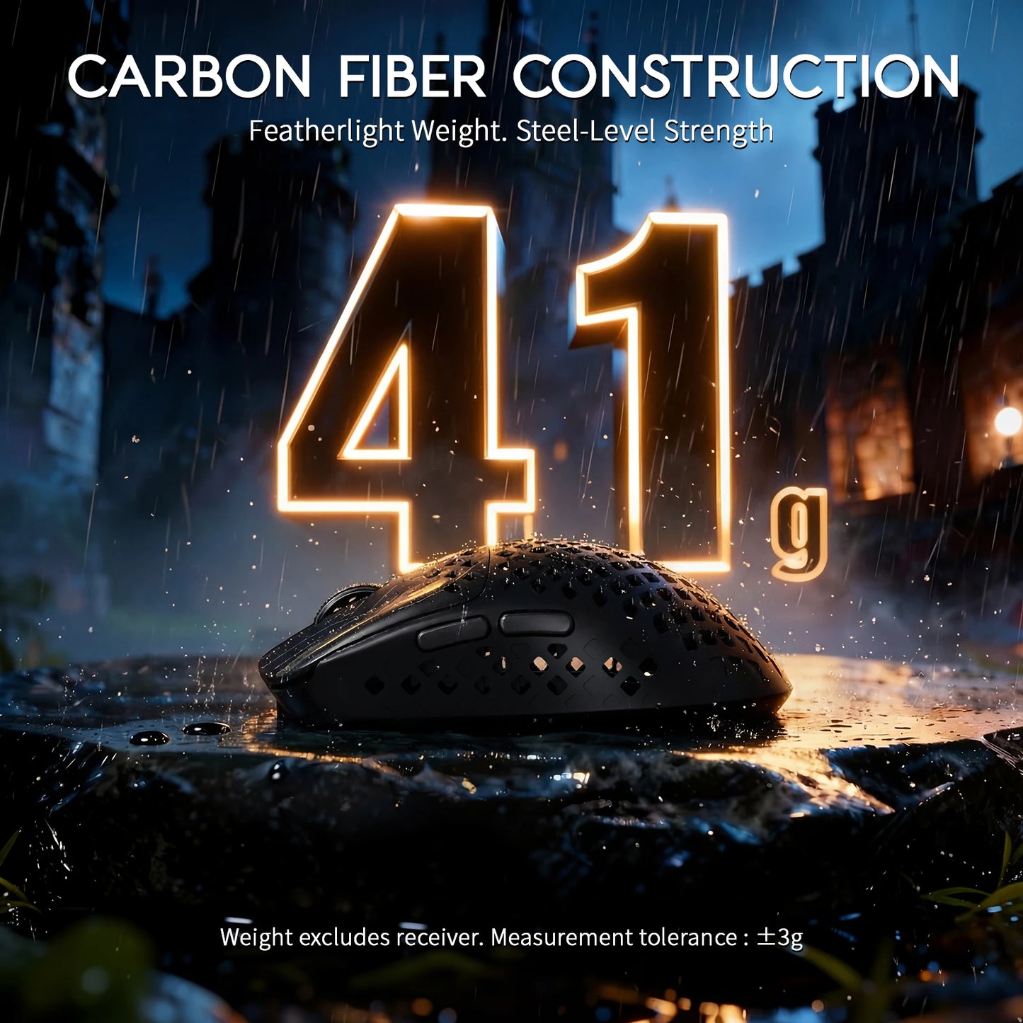 MAMBASNAKE M2 ultraleichte kabellose Gaming-Maus, PAW3395PRO-Sensor 40000 DPI, 41g Carbonfaser, Tri-Mode