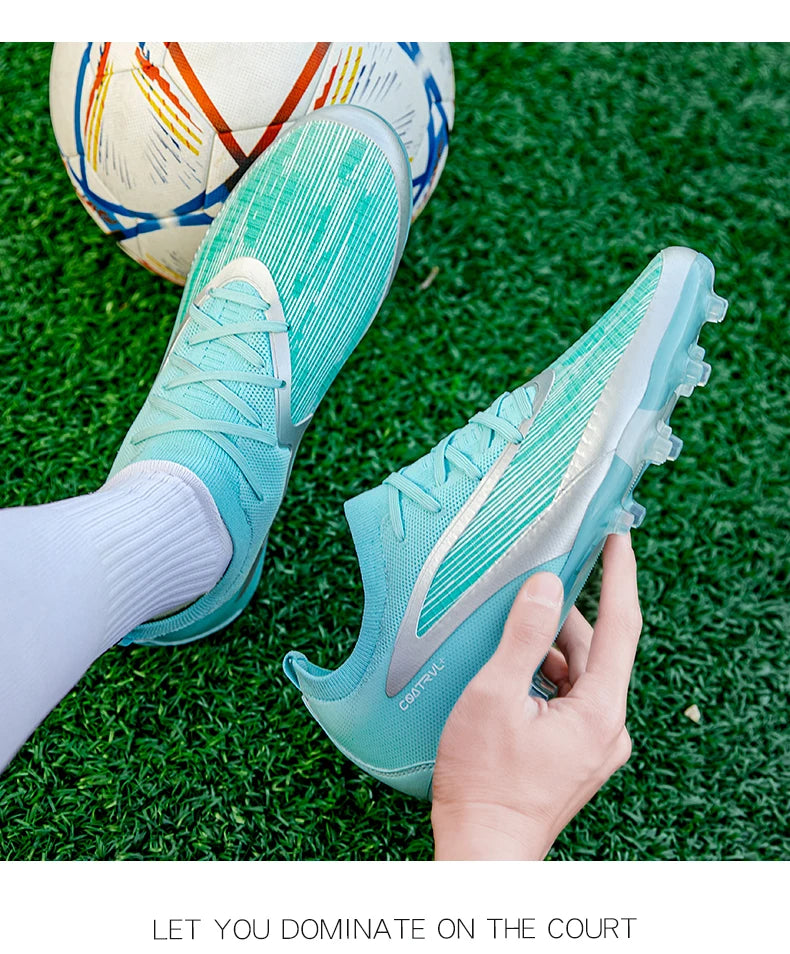 Men New TF Football Boots Sneakers Society Field Resistant Adult Breathable Male Soccer Shoes Training Top Quality Studded