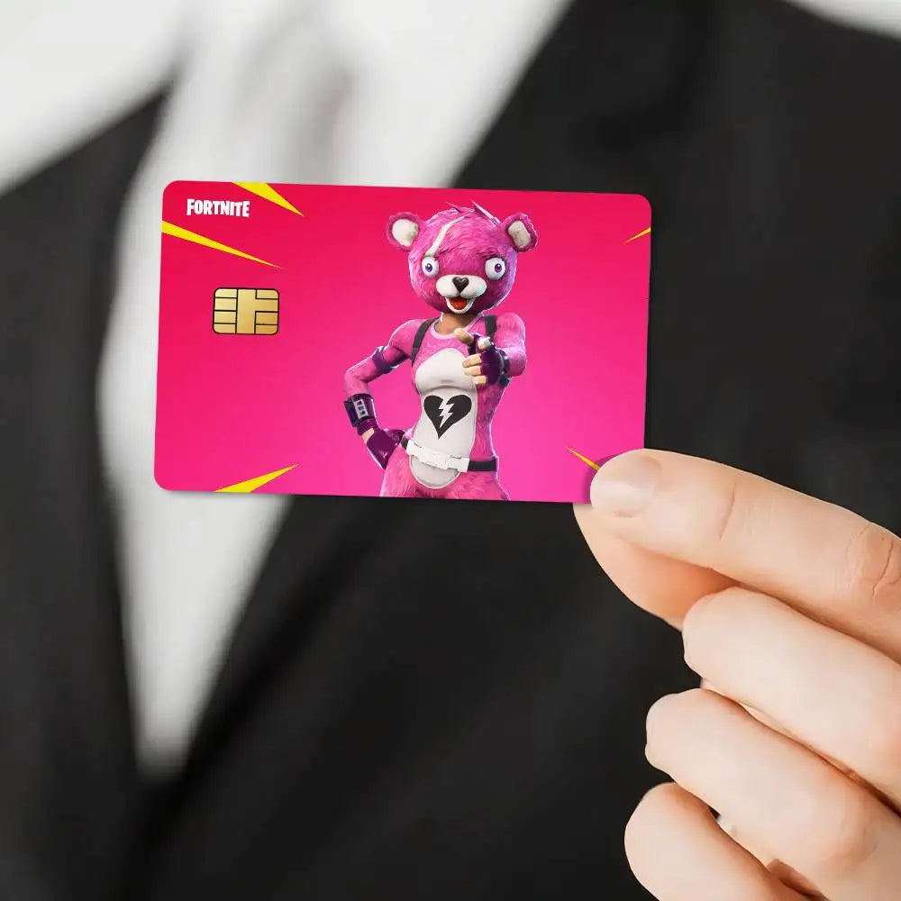 Αυτοκόλλητα κάρτας παιχνιδιού Fortnite Cuddle Team Leader για τραπεζική κάρτα, προστατευτική αδιάβροχη μεμβράνη κάλυψης, αυτοκόλλητο δώρο-έκπληξη