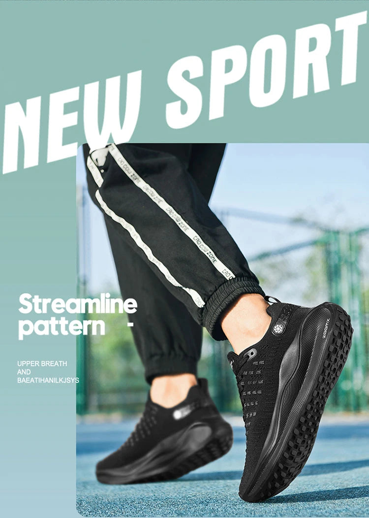 Men's Cushioned Running Shoes EVA Midsole for Shock Absorption Lightweight & Breathable Mesh Sports Sneakers for Gym and Walking