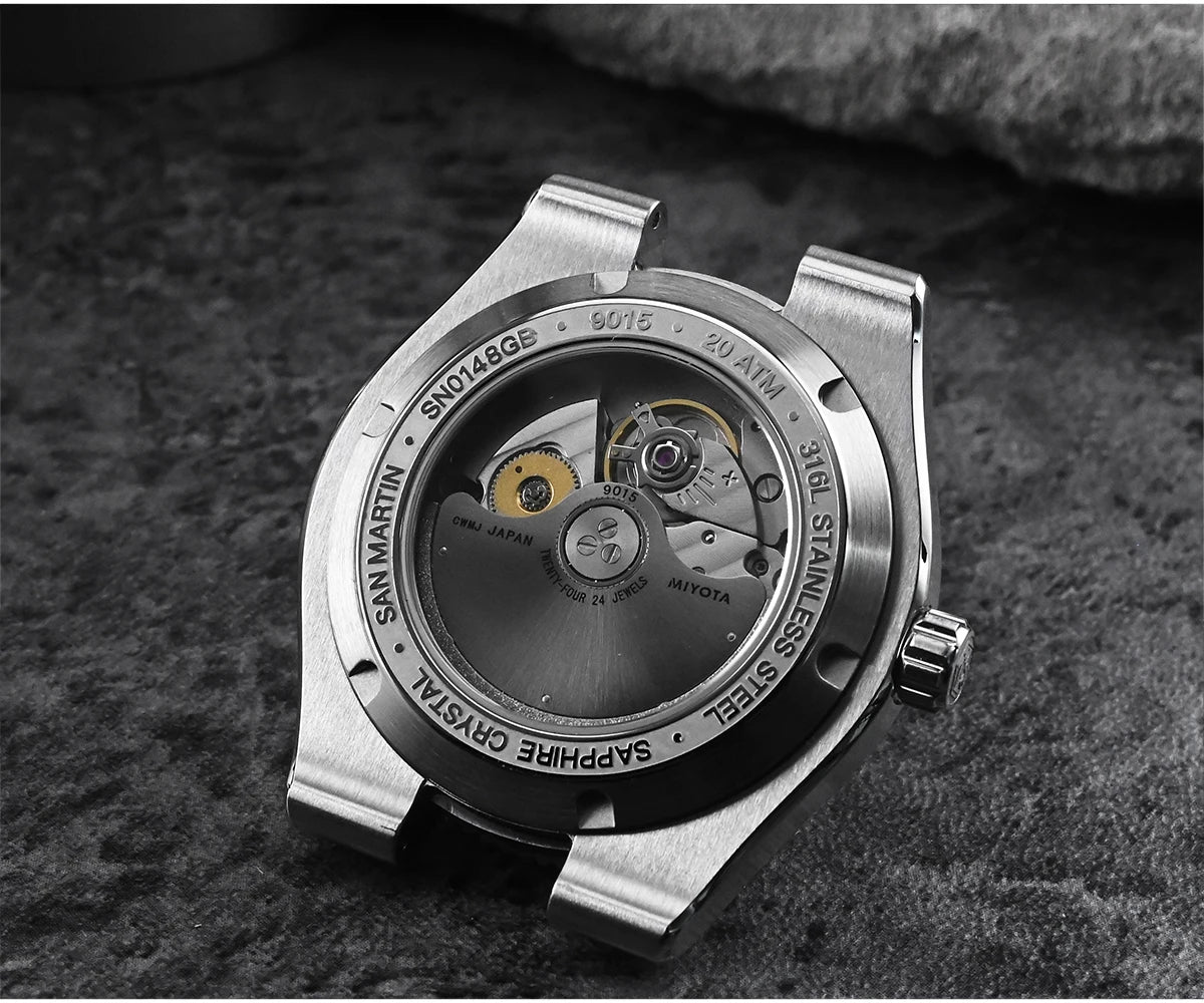 San Martin 37.5mm 40mm Classic Simple Dial Men Diver Watch Miyota 9015 Luxury Automatic Mechanical Watch Waterproof 200m SN0148