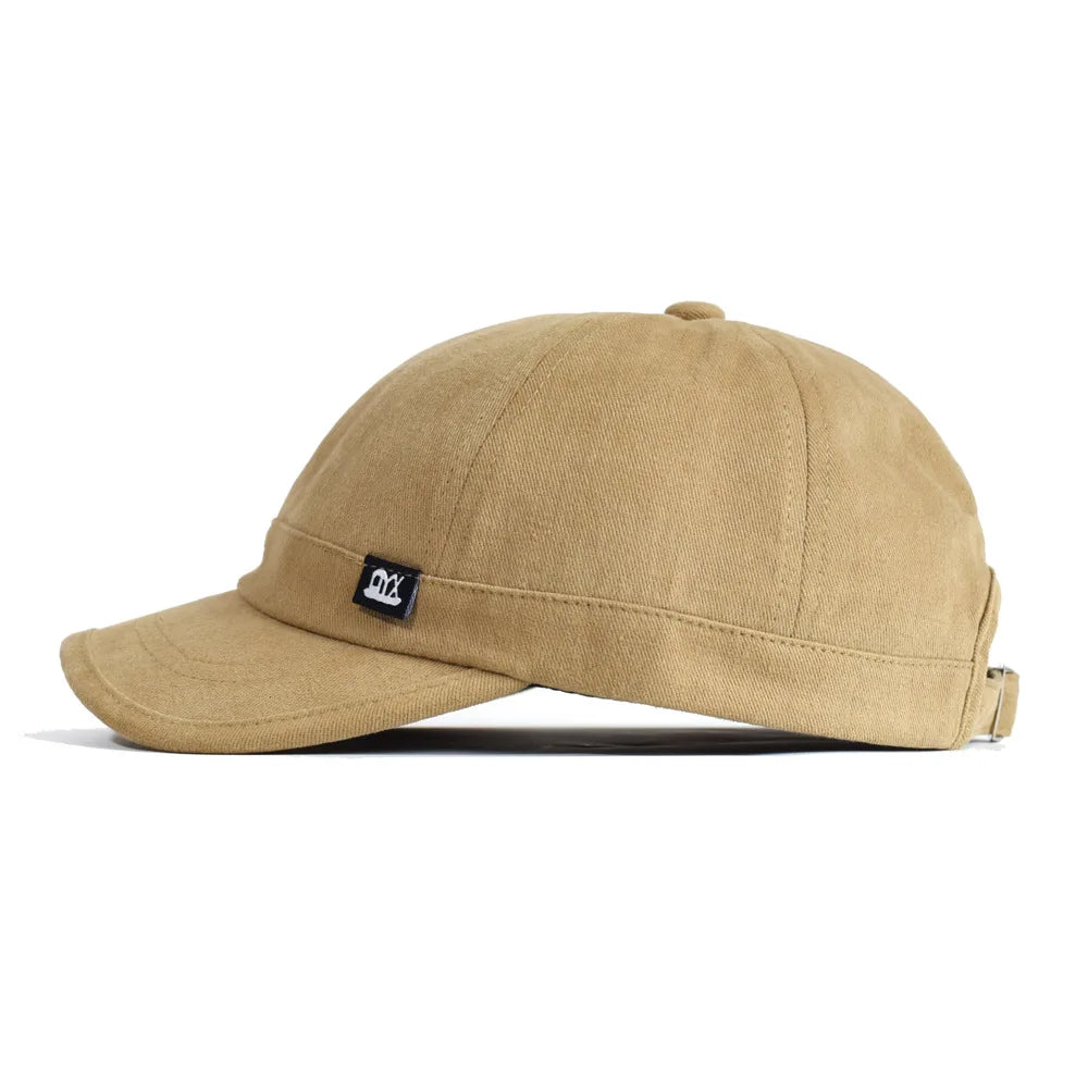 Vintage-Baseballkappe mit kurzer Krempe aus Baumwolle für Damen und Herren, weiche „Dad Hat“-Kappe, verstellbar, im Trucker-Stil, flache Kappe