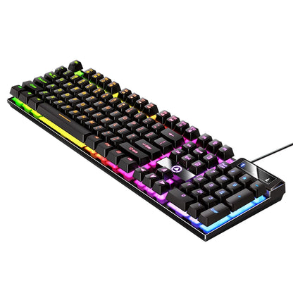 Wired USB Gaming Keyboard with Backlight, 104 Key Gamer Keyboard for Computer/Laptop/PC, Ergonomic Design, Office Gaming Accessory