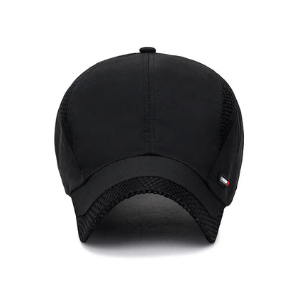 Summer Breathable Mesh Quick-Drying Hat Outdoor Sports Sun Hat Red Leather Label Sun Protection Sun Hat