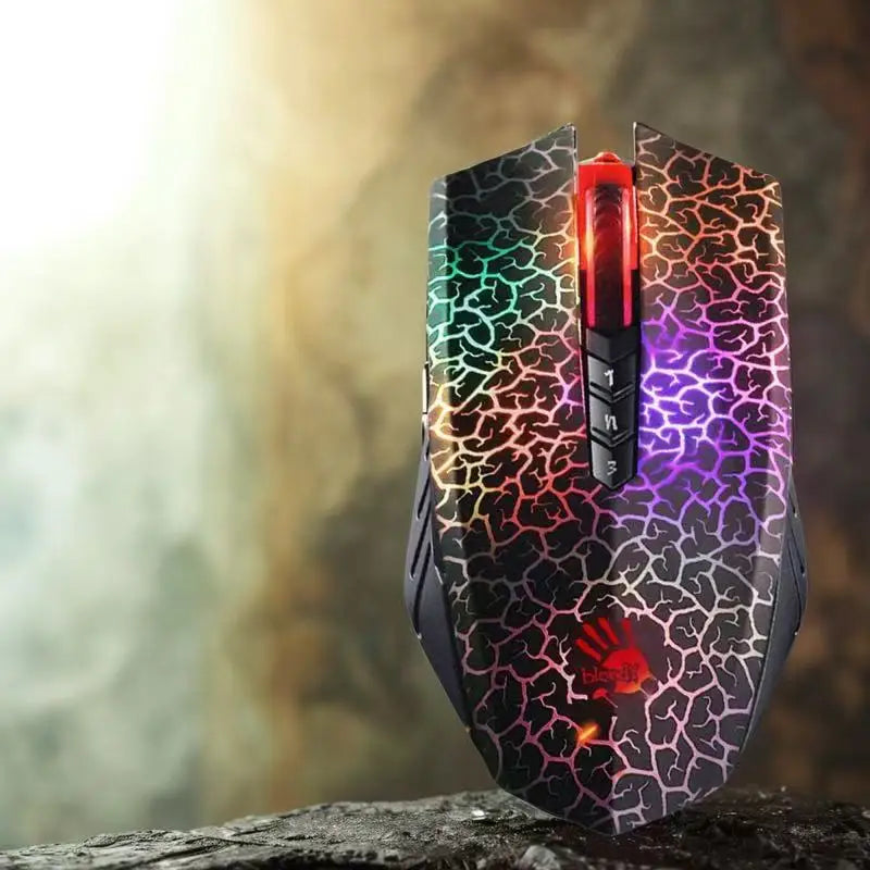 A4TECH A70 Bloody Light Strike Black Gaming Mouse, 100-6200 CPI Adjustable, 6 Sniper Modes, Durable X Glide Metal Armor Boot