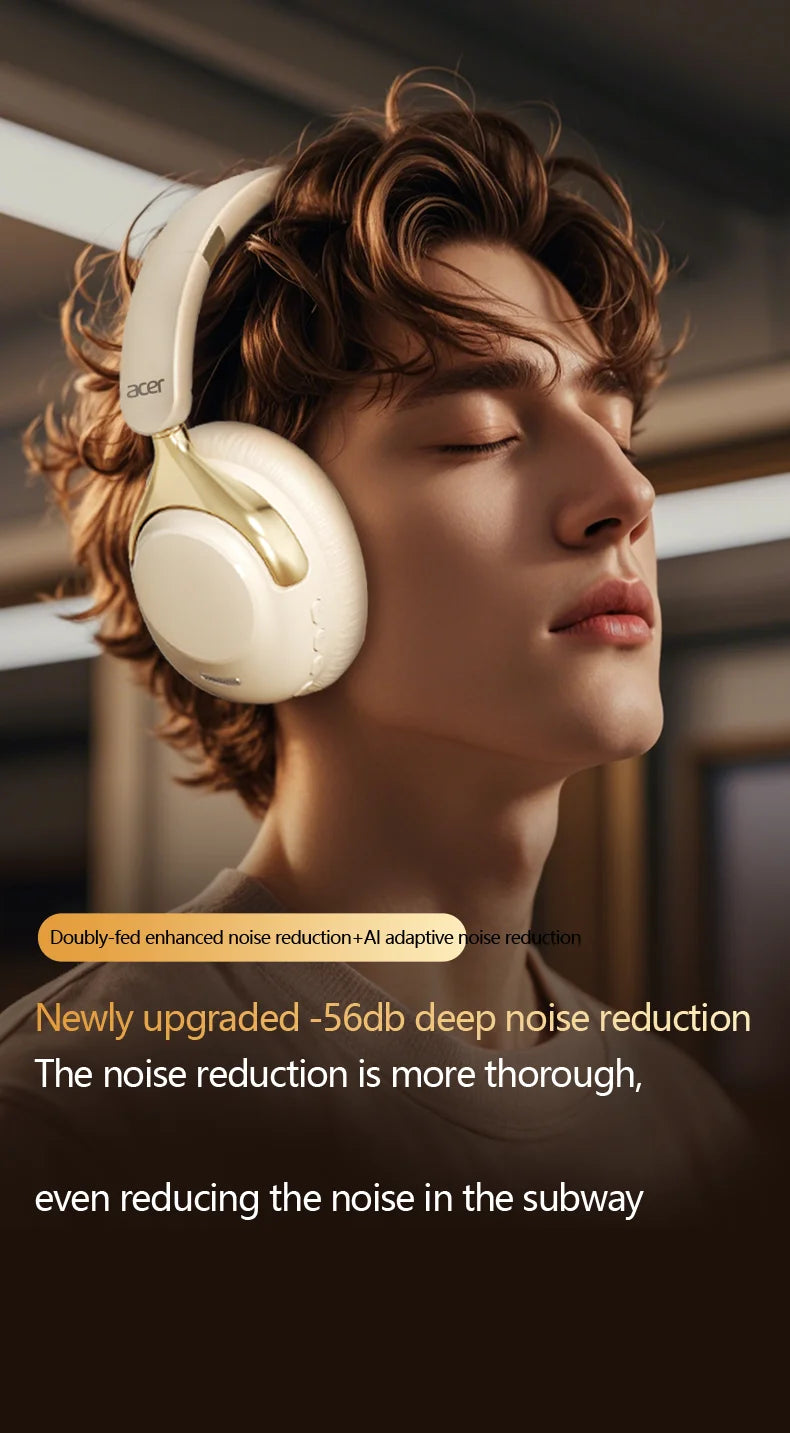 Acer ANC Wireless Bluetooth Headphones 360° Surround Sound Headsets Gamer Sports Earphones Noise Reduction with HD Mic OHR524