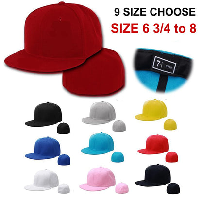 Gorra ajustada totalmente cerrada, estilo «Trucker», talla «Plus Large» de Nueva York, para hombre, con visera plana, estilo hip hop, lisa, con cierre a presión, sin estampado, de la marca Era