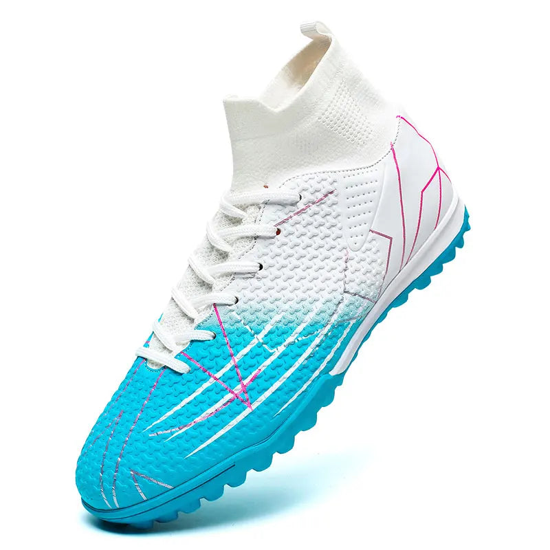 New Professional High Top Football Shoes Artificial Grass Leather Youth Students Training Soccer Shoes for Men And Women Sports