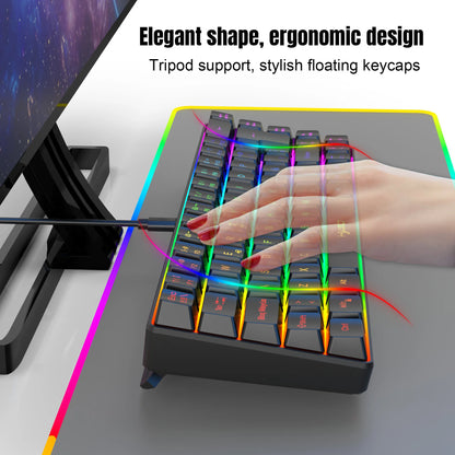 Hot Sale! Spanische kabelgebundene Gaming-Tastatur mit 69 Tasten und RGB-Hintergrundbeleuchtung, kompaktes 68%-Design, ein unverzichtbares Gadget für Büroangestellte und Gamer