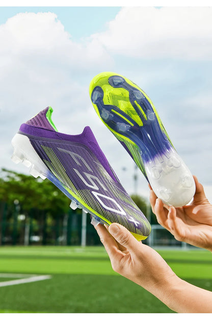 New Men's Football Boots Turf Comfortable Ultralight Soccer Shoes Non Slip Sport Fg Grass Cleats Futsal Indoor Adult Non-Slip