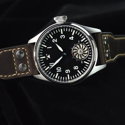 Hruodland 2025 New Men's Mechanical Watch Seagull ST3620 Retro Pilot 43MM Bgw-9 Luminous Sapphire Crystal Turbine Reloj Hombre