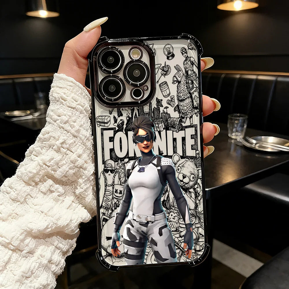 Beliebte FortniteS-Plating-Handyhülle für iPhone 17 17e 16e 16 15 14 13 12 11 Pro Max X XR XSMax 7 8 Mini Air Plus, stoßfest