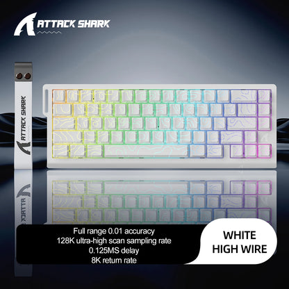 ATTACK SHARK X68HE Esports Magnetic Axis Keyboard 8KHz Return Rate, Total Area 0.01mm, and 0.125ms Rate Class Ultra-Low Latency