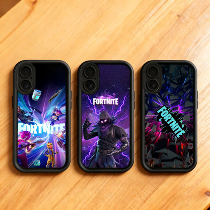 Capa para telemóvel Game F-Fortnite Survival para iPhone 11 12 13 14 15 16 17 Max Pro Plus Air Mini, capa macia preta com proteção da lente