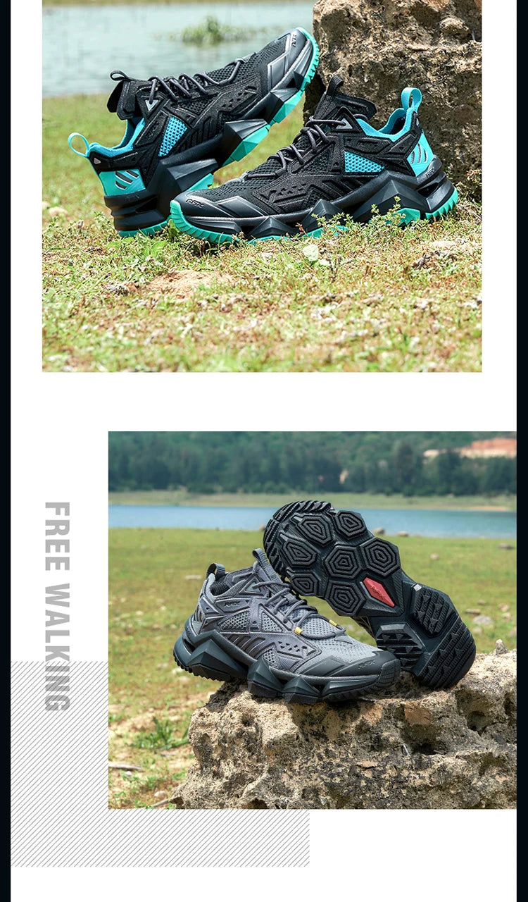 RAX Running Shoes Men&Women Outdoor Sport Shoes Breathable Lightweight Sneakers Air Mesh Upper Anti-slip Natural Rubber Outsole