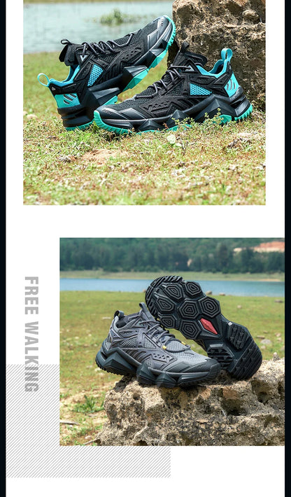 RAX Running Shoes Men&Women Outdoor Sport Shoes Breathable Lightweight Sneakers Air Mesh Upper Anti-slip Natural Rubber Outsole