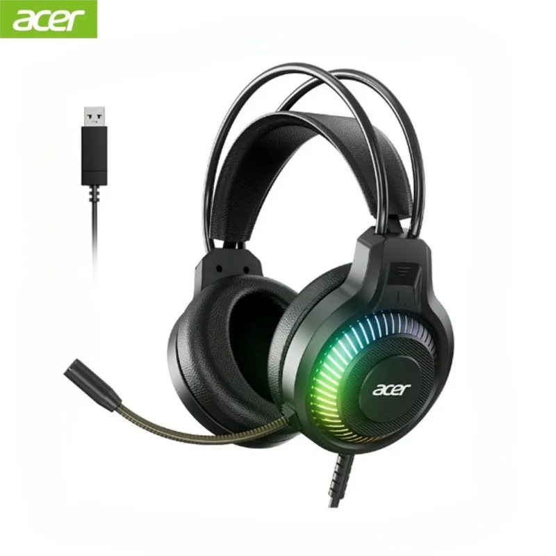 Acer OHW303 Gaming Headset with Microphone – 7.1 Virtual Surround Sound, Deep Bass, LED Lighting & Wired PC Gaming Headphones