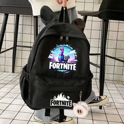 Nova Mochila Fortnite Cartoon para Rapaz e Rapariga, Mochila Escolar Casual de Grande Capacidade para Estudante, Mochila de Viagem com Orelhas de Coelho, Presente de Papelaria
