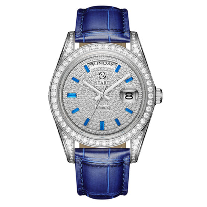 【START】Gypsophila Men's Watch Official Authentic Diamond Watch Waterproof Automatic Mechanical Watch Date Week Function