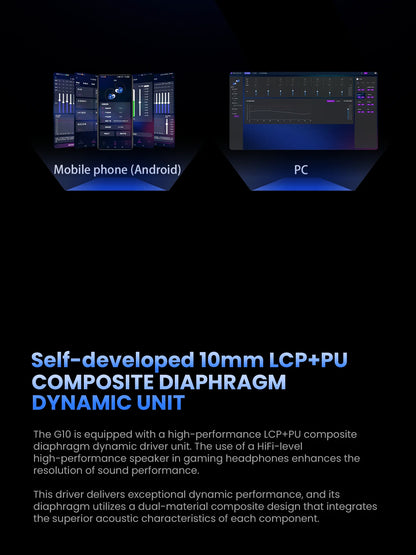 Auricolari gaming HiFi cablati EPZ G10 – Cuffie monitor in-ear Type-C e 3.5mm con DAC, isolamento acustico, cavo rimovibile e microfono