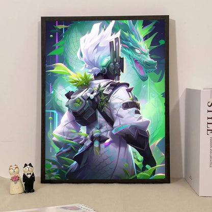 Poster de Jogo F-Fortnite Surpresa — Decoração de Casa, Quadro de Parede para Escritório e Sala de Estar
