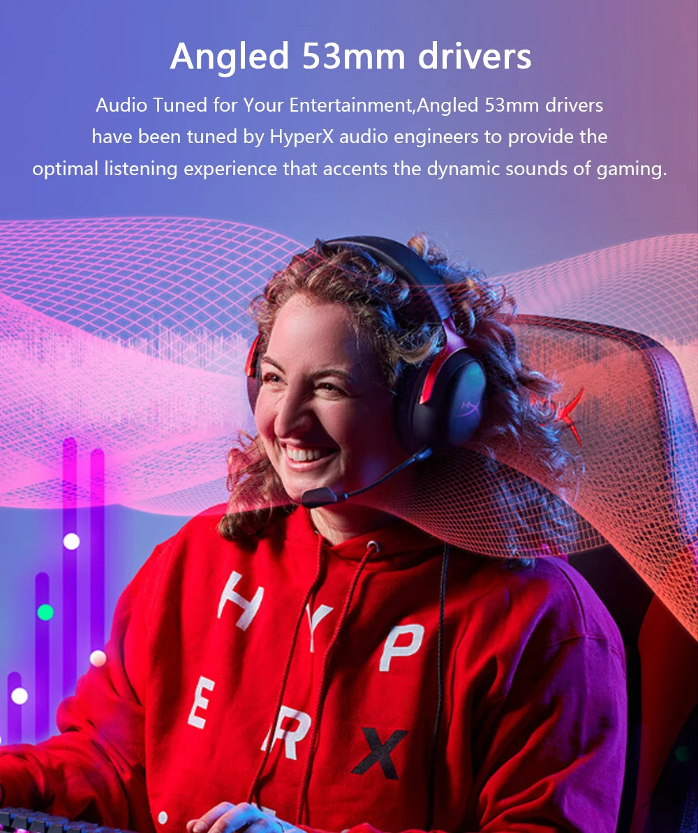 HyperX Cloud III kabelgebundenes Gaming-Headset mit DTS X Spatial Audio, 53mm-Treibern, geräuschunterdrückendem Mikrofon – USB- & 3.5mm-Gaming-Kopfhörer für PC, PS5, Xbox, Switch