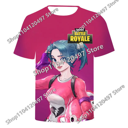 Fortnite Theme Birthday Number T-Shirt, Summer Child White Clothes, Cartoon Hot Game Short Sleeve Tees, Casual Tops, Funny Gifts