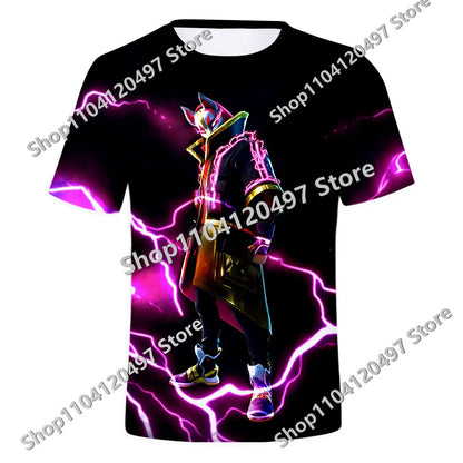 Fortnite Theme Birthday Number T-Shirt, Summer Child White Clothes, Cartoon Hot Game Short Sleeve Tees, Casual Tops, Funny Gifts