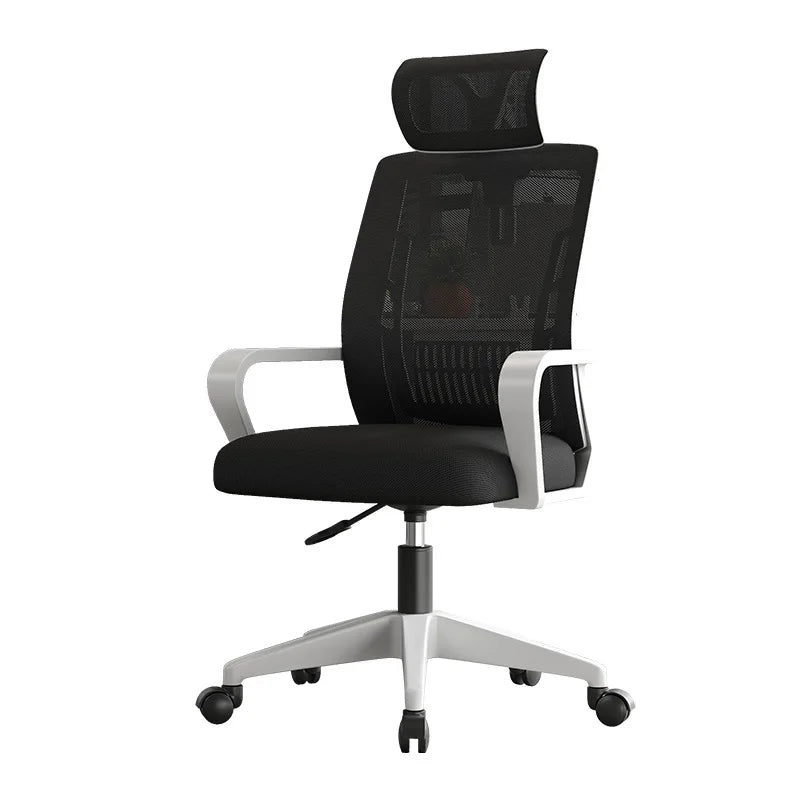 Ergonomisk hjemmekontorstol med ryglæn: højdejusterbar, drejelig, lændestøtte, nakkestøtte, gamingstol