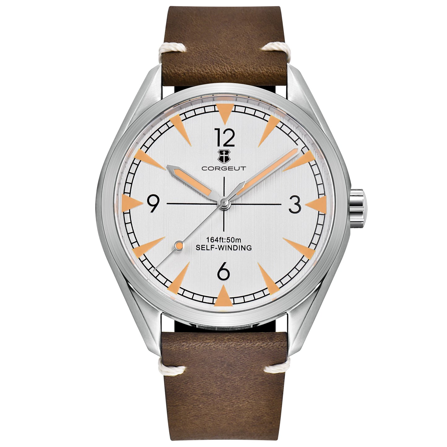 CORGEUT NH35/MIYOTA 8215 Watches Man Cattle Belt Automatic Mechanical Sapphire Glass Watches Fashion Casual Sports Watches