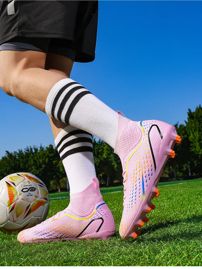 Men Outdoor Football Boots FG/TF Professional Training Soccer Shoes Cleats Turf Futsal Match Grass Unisex Non-slip Breathable