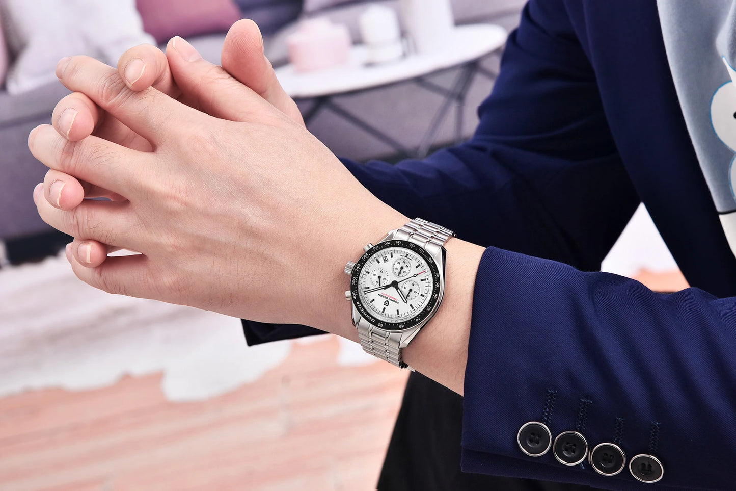PAGANI DESIGN 2026 New Meteorite pattern dial Luxury Quartz Watch For Men Speed Sport Chronograph AR Sapphire crystal Wristwatch
