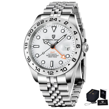 Relógio de mergulho masculino Pagani Design 2026 novo, 42mm, safira, mecânico automático GMT, impermeável 100m PD1682