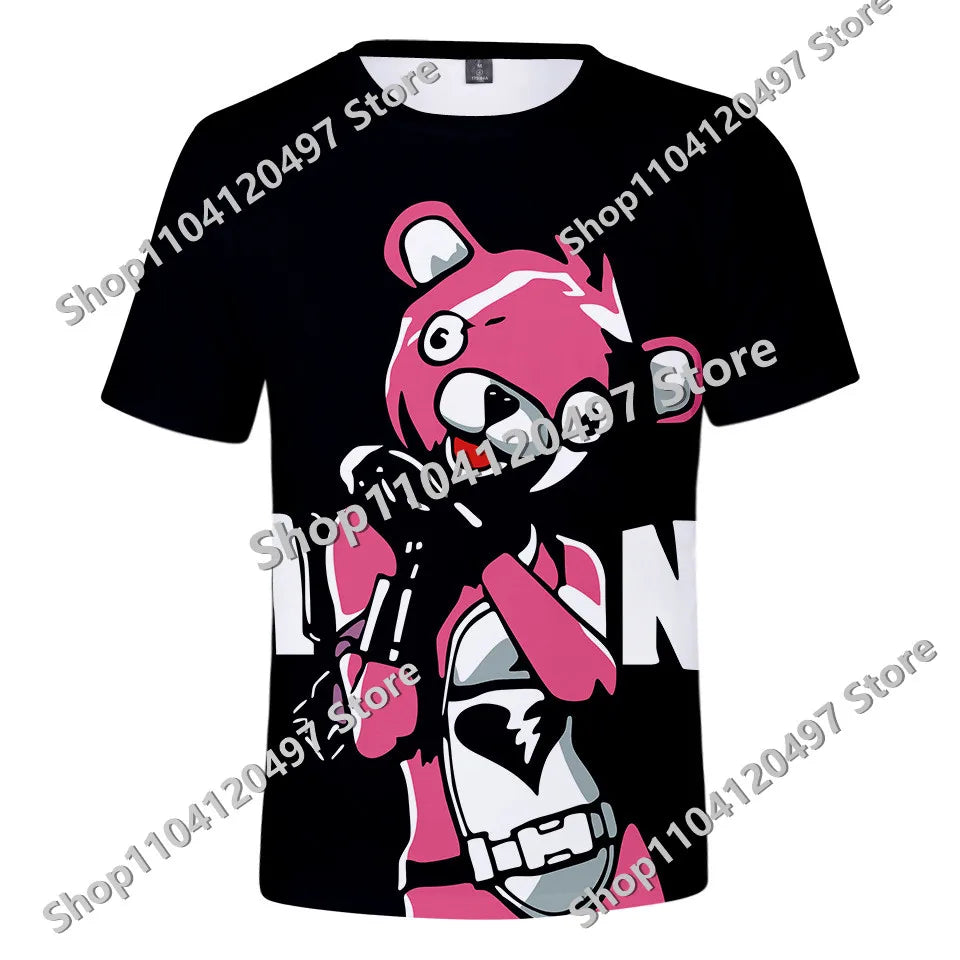 Fortnite Theme Birthday Number T-Shirt, Summer Child White Clothes, Cartoon Hot Game Short Sleeve Tees, Casual Tops, Funny Gifts