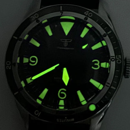 Tandorio NH35A PT5000 Mechanical Men's Watch 20BAR Waterproof Sapphire Luminous Red Black Dial Stainless Steel Bracelet New Clock