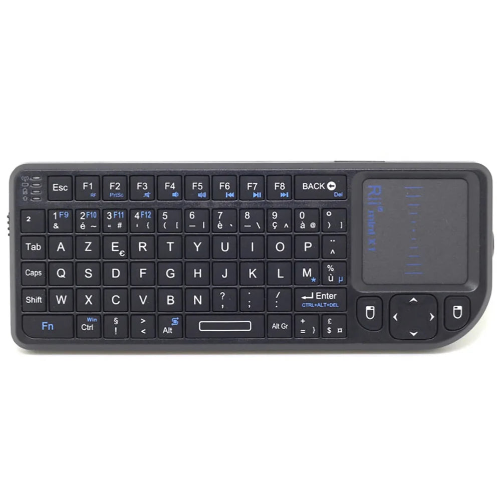 Teclado Mini Sem Fios Original Rii X1 2.4GHz Inglês/RU/ES/FR com TouchPad para Android TV Box/PC/Portátil