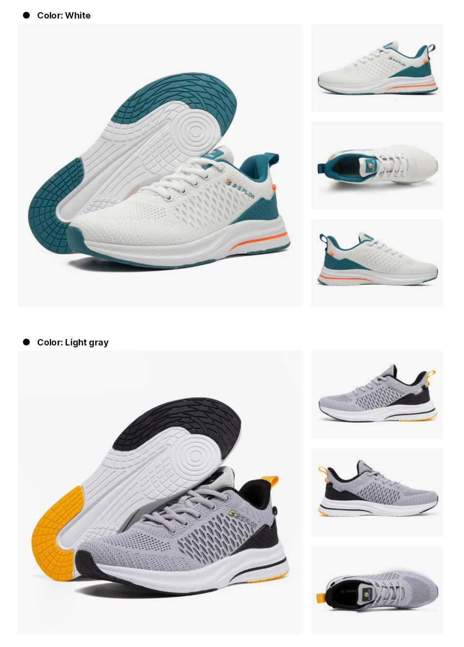 Baasploa Herren-Laufschuhe, neue atmungsaktive Mesh-Sport-Sneaker, Übergrößen 41-48, klassische Freizeitschuhe für Herren, rutschfest, Outdoor-Komfort