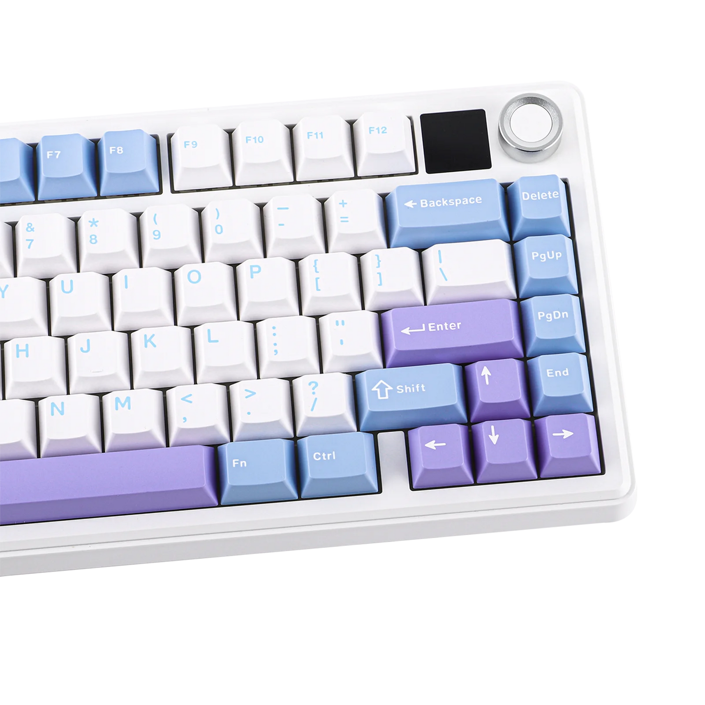 Teclado mecânico sem fios EPOMAKER X AULA F75 MAX Compact 75% ANSI Layout com ligação com fios/Bluetooth/2.4GHz, ecrã TFT e botão rotativo