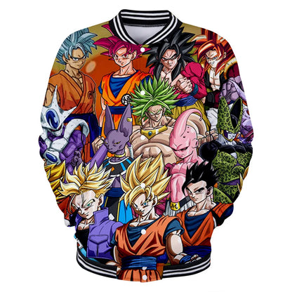 Dragon Ball Goku Kanji Symbol Men Zipper Hoodie Cartoon Japan Anime Women Sweatshirt 2025 New Fashion Children Jackets Coat