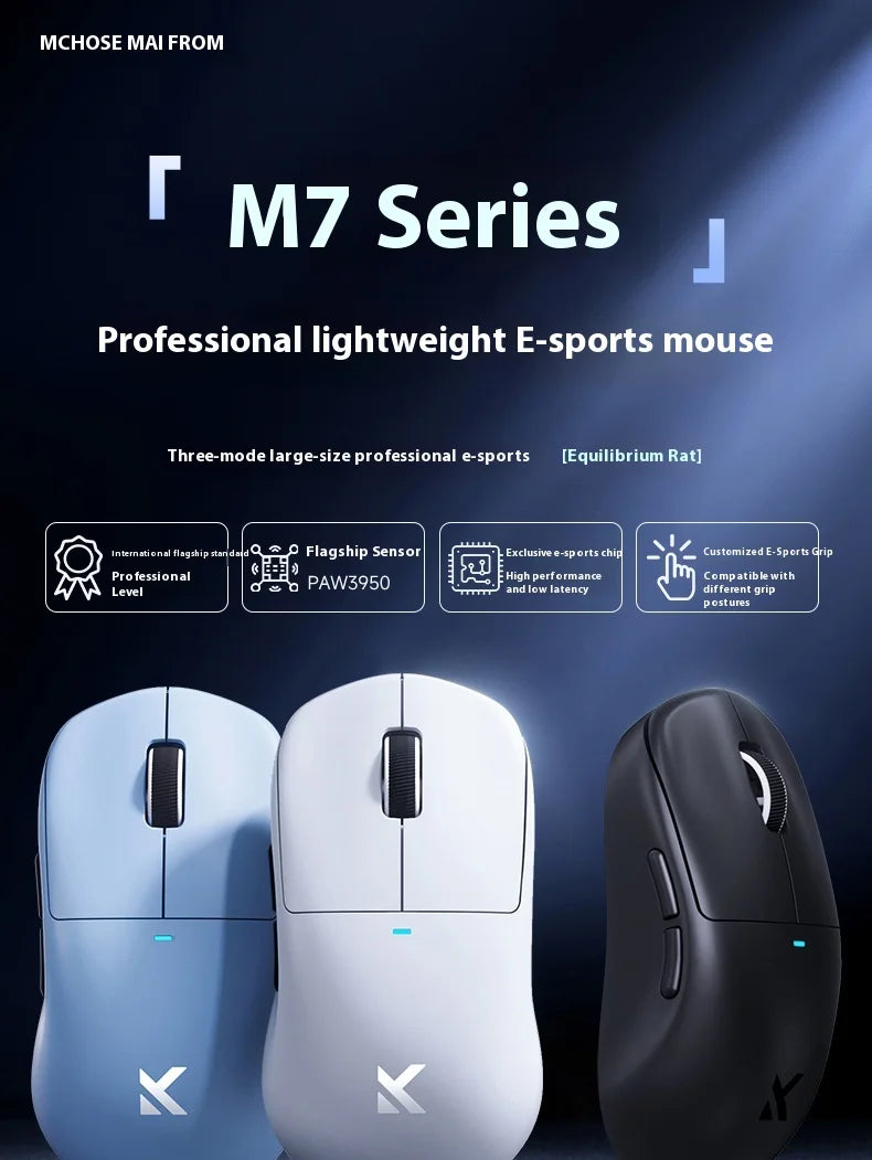 MCHOSE M7 Ultra Ergonomische gamingmuis PAW3950 Super Sensor TOPSPEED 8000Hz polling rate lichtgewicht ontwerp Realtek Master-muizen