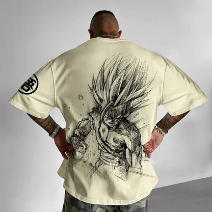 Dragon Ball Z-tema T-shirt - Ren bomuld, åndbar og elastisk | Komfortabel og stilfuld | Perfekt til animefans