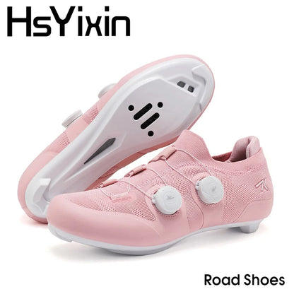Scarpe da ciclismo su strada unisex, HsYixin traspiranti SPD autobloccanti antiscivolo, scarpe da corsa per bici da strada, MTB flat e sneakers da bicicletta