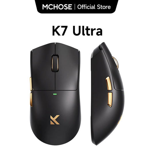 MCHOSE K7 Ultra kabellose Gaming-Maus PAW3950 Dual 8K Polling Rate leichtgewichtig mit magnetischer kabelloser Ladestation für E-Sport und Büro