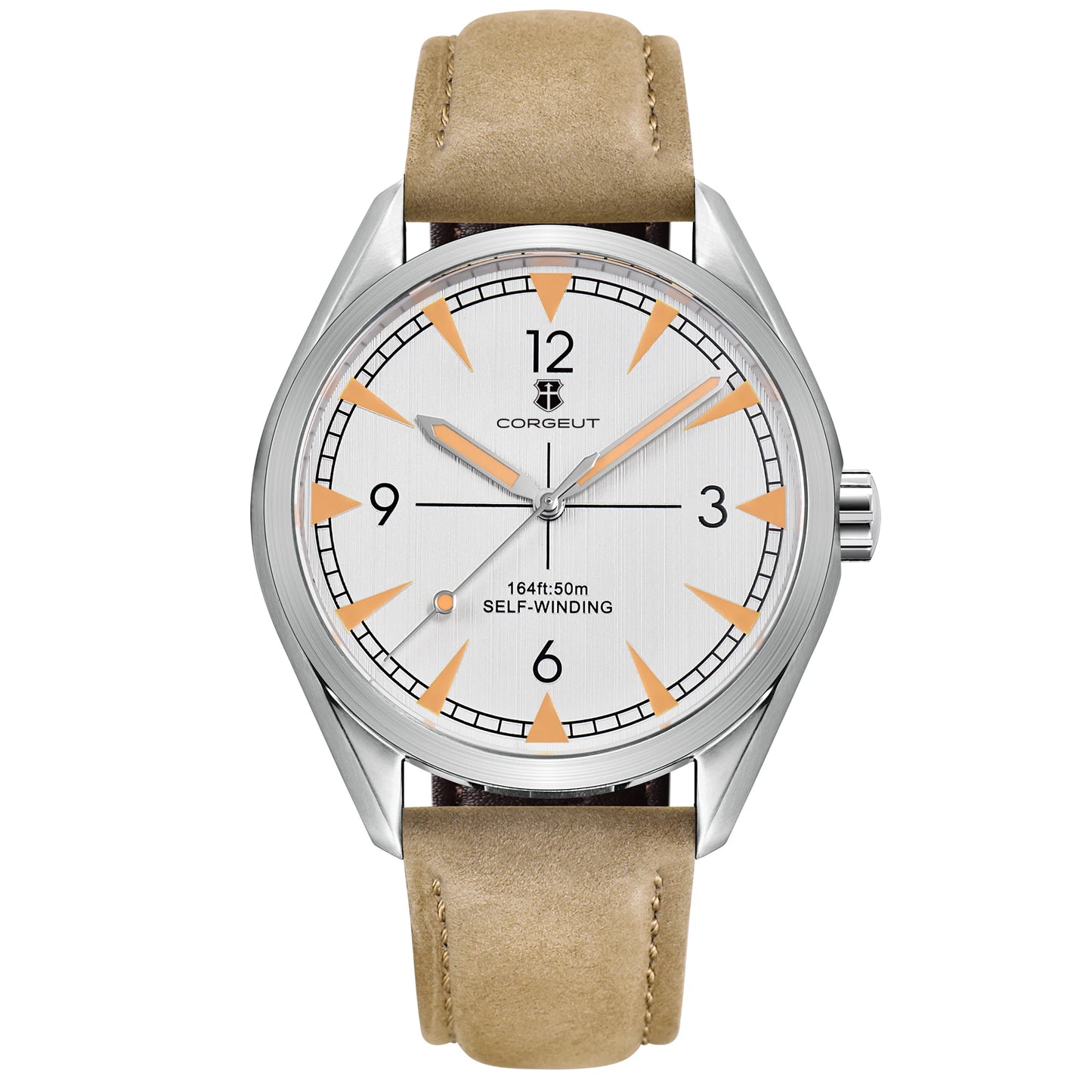 CORGEUT NH35/MIYOTA 8215 Watches Man Cattle Belt Automatic Mechanical Sapphire Glass Watches Fashion Casual Sports Watches