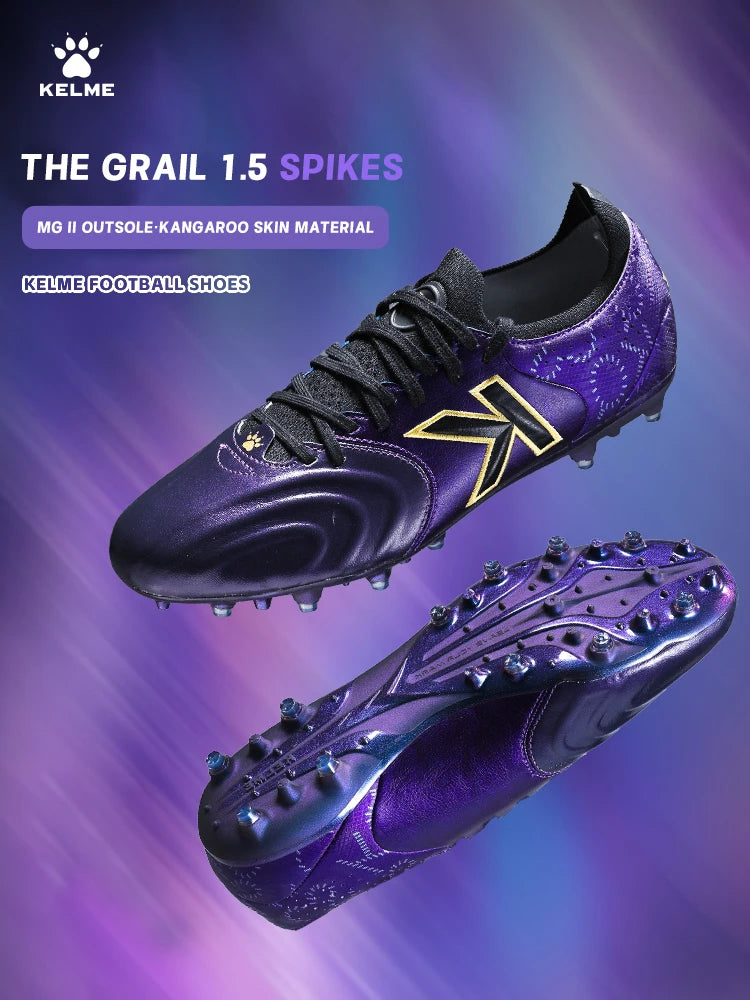 Kelme Kangaroo Leather Mg Soccer Shoes Professional Match Sports Football Shoes Outdoor Anti Slip Football Boots