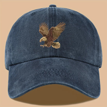 Eagle print baseball cap, adjustable for both men and women, suitable for hiking, fishing, and vacation exploration